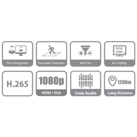 4 BNC und 4 IP Kan&auml;le XVR DAHUA, 5-in-1, Gesichtserkennung, max. 5 MP Aufl&ouml;sung