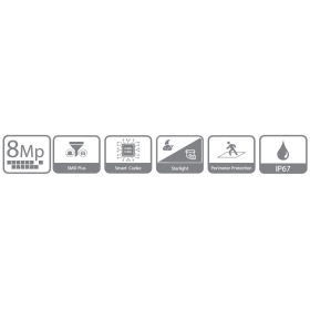 8 MP IP Dome-Kamera DAHUA mit Starlight, KI, Optischer Zoom, 40 m Nachtsicht