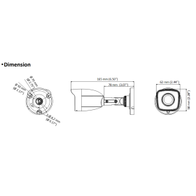 5 MP 4-in-1 (CVI, TVI, AHD, Analog) EXIR Bullet-Kamera HIKVISION mit 20 m Nachtsicht