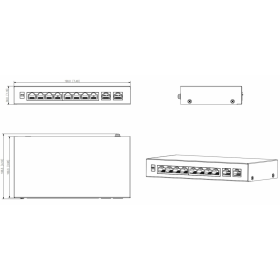 GOLIATH 8-Port PoE Switch | +2 Base-T/X Port | 10/100/1000 Mbps | Max 30W/Port | Gesamtleistung 96W