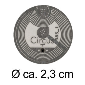 RFID Chip Sticker Aufkleber Selbstklebend f&uuml;r GOLIATH RFID Au&szlig;enstationen, rund 23 mm, wei&szlig;