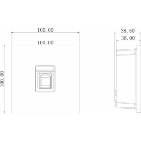 Goliath Fingerprint-Modul in Silber. Aluminium