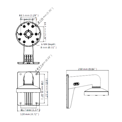 Dome Kamera Wandhalterung Mit Anschlussdose - Universale Halterung Für Überwachungskameras
