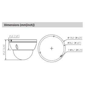 8 MP IP Dome-Kamera DAHUA mit KI, Mikrofon und 30m Nachtsicht, SMD Plus