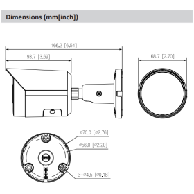 4 MP IP Bullet-Kamera DAHUA mit KI, Mikrofon und 30m Nachtsicht, SMD Plus