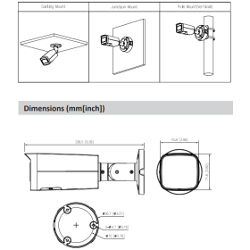 4 MP IP Bullet-Kamera DAHUA mit KI, Mikrofon, Optischer Zoom und 60 m Nachtsicht. SMD Plus