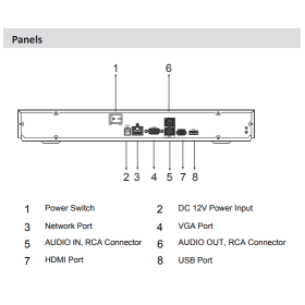 NVR IP-Rekorder DAHUA mit KI-Funktion, 8 Kameras, 12 MP Aufl&ouml;sung