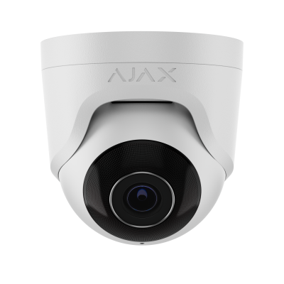 8 MP IP Turret-Kamera AJAX mit KI, Mikrofon und 35 m Nachtsicht. Weiß