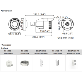 2 MP IP Bullet-Kamera HIKVISION mit KI, Optischer Zoom und 50 m Nachtsicht