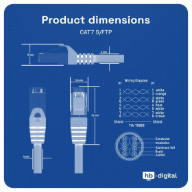 CAT.7 Patchkabel S/FTP PIMF GELB 50m