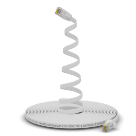 CAT.6 FLACH Patchkabel WEISS 5m