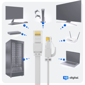 CAT.6 FLACH Patchkabel WEISS 5m