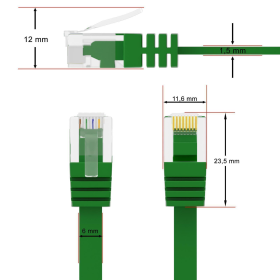 CAT.6 FLACH Patchkabel GR&Uuml;N 0,5m