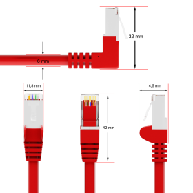 CAT.6 Winkel Patchkabel ROT 10m