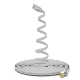 CAT.7 FLACH Patchkabel WEISS 7,5m