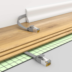 CAT.7 FLACH Patchkabel GRAU 10m