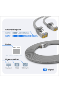CAT.7 FLACH Patchkabel GRAU 10m