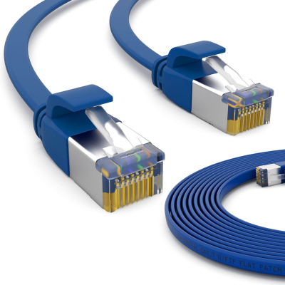CAT.7 FLACH Patchkabel BLAU 15m