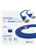 CAT.7 FLACH Patchkabel BLAU 15m