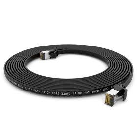 CAT.7 FLACH Patchkabel SCHWARZ 3m