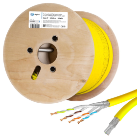CAT.7 Duplex Verlegekabel, GELB 250m