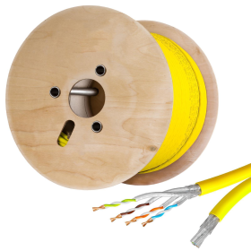CAT.7 Duplex Verlegekabel, GELB 250m