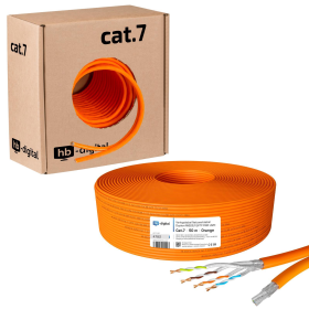 CAT.7 Duplex Verlegekabel, ORANGE 50m