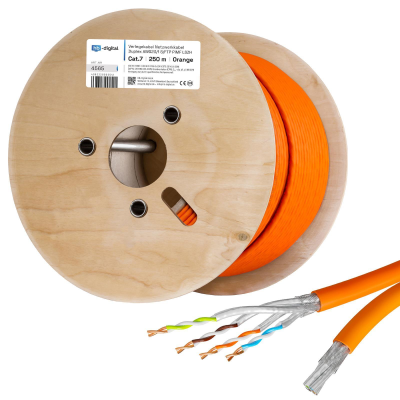 CAT.7 Duplex Verlegekabel, ORANGE 250m
