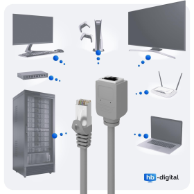 RJ45 Patchkabelverl&auml;ngerung Grau 1m