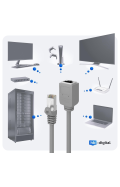 RJ45 Patchkabelverlängerung Grau 1m