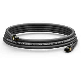 Patchkabel CAT 8.1 F/FTP LSZH L&auml;nge und Farbe w&auml;hlbar Schwarz 0,5m