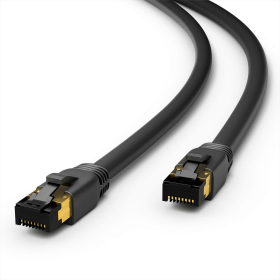 Patchkabel CAT 8.1 F/FTP LSZH L&auml;nge und Farbe w&auml;hlbar Schwarz 0,5m