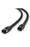 Patchkabel CAT 8.1 F/FTP LSZH Länge und Farbe wählbar Schwarz 0,5m