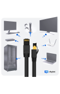Patchkabel CAT 8.1 F/FTP LSZH Länge und Farbe wählbar Schwarz 1,5m