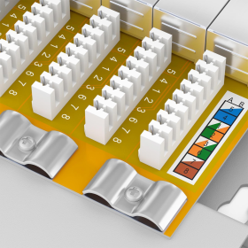 HB-Digital Patchpanel Cat.6 STP 8-Port Lichtgrau