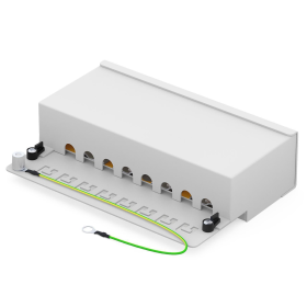 HB-Digital Patchpanel Cat.6 STP 8-Port Lichtgrau