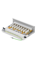 HB-Digital Patchpanel Cat.6 STP 8-Port Lichtgrau