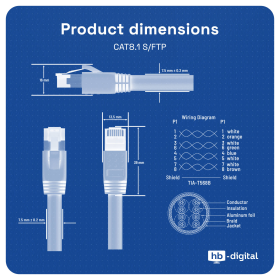 Patchkabel CAT.8.1 S/FTP LSZH GELB 5,0m