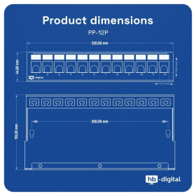 Patchpanel 4/6/8/12/16 Port mit Keystone Cat 6a 12 Port