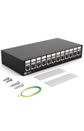 Patchpanel 4/6/8/12/16 Port mit Keystone Cat 6a 12 Port