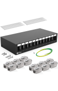 Patchpanel 4/6/8/12/16 Port mit Keystone Cat 6a 12 Port