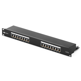 hb-digital Patchpanel Cat.6 STP 16-Port Schwarz
