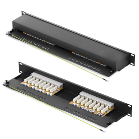 hb-digital Patchpanel Cat.6 STP 16-Port Schwarz