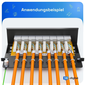 hb-digital Patchpanel Cat.6 STP 16-Port Schwarz