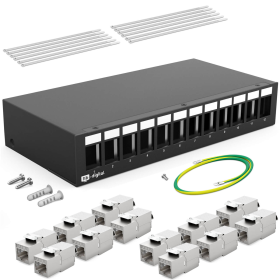 Patchpanel 4/6/8/12/16 Port mit Keystone Cat 8 12 Port
