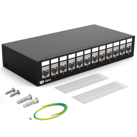 Patchpanel 4/6/8/12/16 Port mit Keystone Cat 8 12 Port