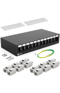 Patchpanel 4/6/8/12/16 Port mit Keystone Cat 8 12 Port