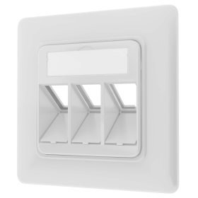 Anschlussdosen f&uuml;r Keystone Module 1/2/3-F&auml;cher 2 Farbe signalwei&szlig; (RAL 9003) 3 Port