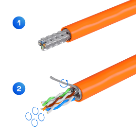 Netzwerkdose mit Cat 7 Keystone Module  reinwei&szlig; (RAL 9010) 1 Port