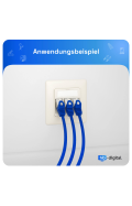 Netzwerkdose mit Cat 7 Keystone Module  reinweiß (RAL 9010) 3 Port